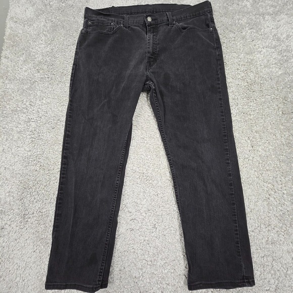 Levis 559 Jeans Mens 38x30 (Fit 38x27.5) Black Relaxed Straight Dark Denim READ - Picture 1 of 16